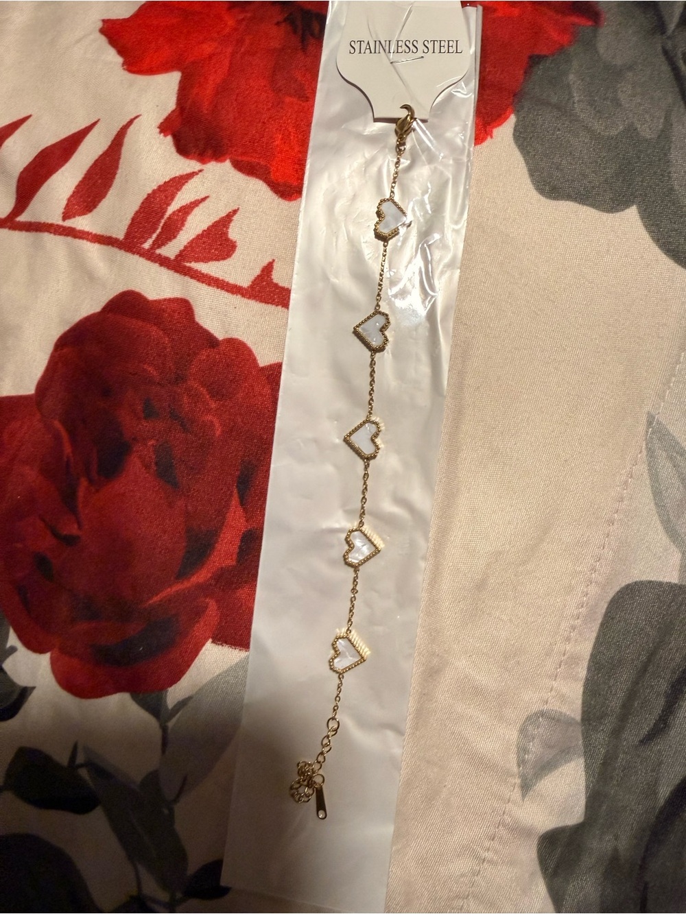 Gold Heart Link Bracelet by